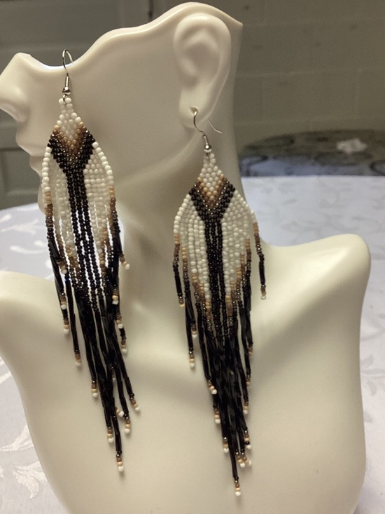 Beaded earrings Jewelry - Beaded long dangle earrings just fabulous colors !!!